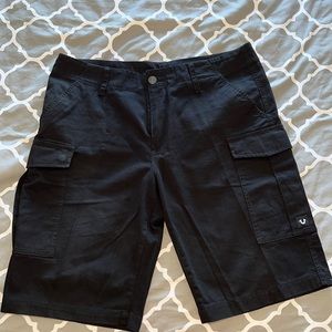 True Religion BIG T CARGO SHORT, black, men’s 36”w.